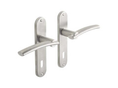 POIGNEE DE PORTE MARION 165MM TROU CLE INOX SATINE
