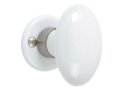 BOUTON DE PORTE, PORCELAINE NICKELï¿½ MAT SANS TROU