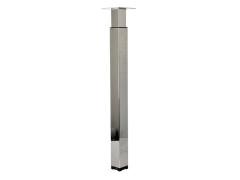 PIED TABLE CARRE 60MM REGLABLE 70-110MM ACIER CHROME