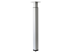 PIED TABLE CARRE 60MM REGLABLE 70-110MM ACIER EPOXY BLANC