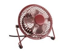VENTILATEUR MINI DE TABLE LARA 15W D10CM METAL ROUGE