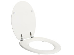 ABATTANT WC POP BOIS COMPRESSE FIXE BLANC BRILLANT