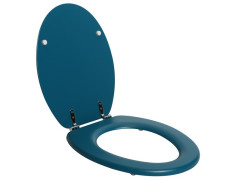 ABATTANT WC POP BOIS COMPRESSE FIXE BLEU MAT