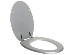 ABATTANT WC POP BOIS COMPRESSE FIXE SILVER MAT
