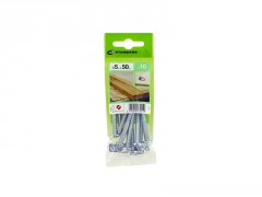 VIS BOIS TETE RONDE FENDUE 5X50MM ACIER ZINGUE SACHET 10