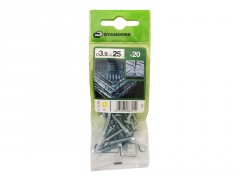 VIS TOLE TETE FRAISEE PHILIPS AUTOFORANTE 3.9X25MM ACIER ZING SACHET20