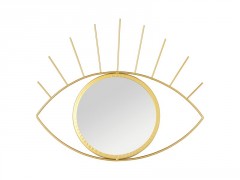 MIROIR OEIL OVAL 36X31CM METAL DORE