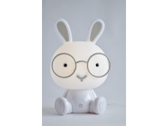 LAMPE A POSER BUNNY VEILLEUSE LED H30.5CM 3W PVC BLANC