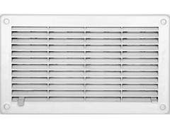 GRILLE AERATION ENCASTRER 146X250MM ABS BLANC + MOUSTIQUAIRE