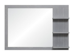 MIROIR SEASIDE CHENE PLAQUE BOIS GRISE LARG 85 X HAUT 60CM + TABLETTES