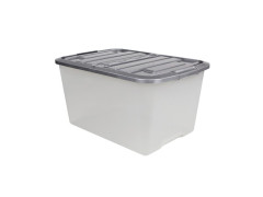 BAC RANGEMENT TOP BOX 45L TRANSPARENT COUVERCLE/CLIP ARGENT