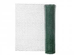 GRILLAGE ANIMAUX TRIPLE TORSION MAILLE 13MM 1MX3M PLASTIFIE VERT