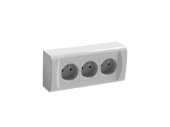 BLOC 3 PRISE + TERRE PRECABLE SAILLIE BLANC