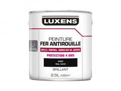 PEINTURE FER NOIR BRILLANT 2,5L LUXENS