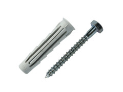 CHEVILLE UNIVERSEL L NYLON 12X60MM + TIREFOND X4