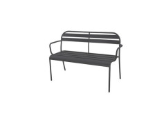 BANC DE JARDIN CAFE ACIER ANTHRACITE 118 CM