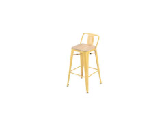 TABOURET OXFORD ACIER ACACIA JAUNE CLAIR