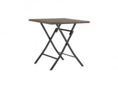 TABLE PLIANTE ZENA ACIER RESINE TRESSEE 70X70 CM