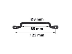 POIGNEE FIL LONGUEUR 140 ACIER NOIR