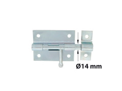 VERROU BOX + GACHE DIAMETRE 14 ZINGUE BLANC