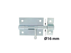 VERROU BOX + GACHE DIAMETRE 16 ZINGUE BLANC