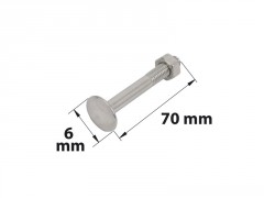 BOULON TETE RONDE COLLET CARRE 6X70 INOX LOT 8