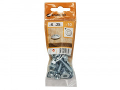BOULON POELIER TETE FENDUE AZ B18 STANDERS 6X25 X10