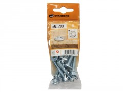 BOULON POELIER TETE FENDUE AZ B18 STANDERS 6X30 X8