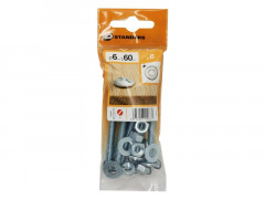 BOULON POELIER TETE FENDUE AZ B18 STANDERS 6X60 X6