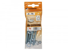 BOULON POELIER TETE FENDUE AZ B18 STANDERS 6X70 X4