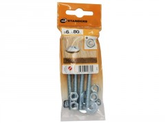 BOULON POELIER TETE FENDUE AZ B18 STANDERS 6X80 X4