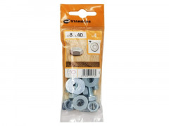 BOULON TETE 6 PANS  AZ B30 STANDERS 8X40 X4