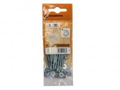 BOULON TETE FRAISEE AZ B12 STANDERS 3X30 X25