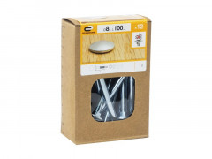 BOULON TETE RONDE COU CARRE AZ B20 STANDERS 8X100 X12