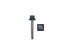 VIS 4,9X35MM GRIS RAL 7016 X100 POUR TOLE NERVURE