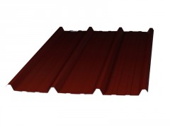 PLAQUE TOITURE NERVUREE ACIER GALVANISE ROUGE 300X105 EP0.63MM