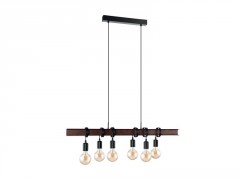 SUSPENSION MEDBOURNE INDUSTRIEL 6XE27 60W METAL ROUILLE