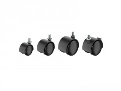 ROULETTE FIXE TIGE NOIR DIAMETRE 35MM