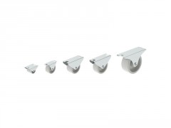 ROULETTE FIXE PLATINE BLANC DIAMETRE 25MM