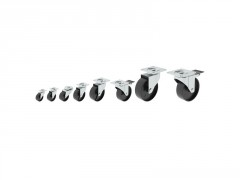 ROULETTE PIVO PLATINE NOIR DIAMETRE 25MM