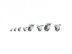 ROULETTE PIVOTANTE PLAT FREIN GRIS DIAMETRE 50MM