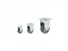 ROULETTE FIXE PLATINE GRIS DIAMETRE 40MM