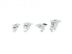 ROULETTE ROLLER PLATINE TRANSPARENT DIAMETRE 50MM