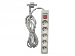 BLOC 5PRISES INTERRUPTEUR 1.5M BLANC