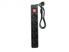 BLOC 5PRISES INTERRUPTEUR 1.5M NOIR