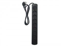 BLOC 8PRISES INTERRUPTEUR 1.5M NOIR