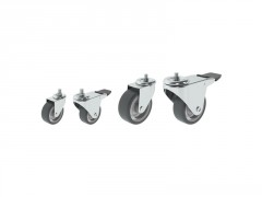 ROULETTE FIXE TIGE FILETEE D50MM GRIS