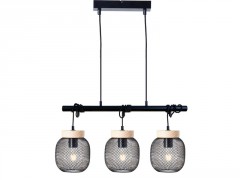 SUSPENSION GIADA 3XE27 D18 METAL BOIS NOIR