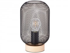 LAMPE POSER GIADA METAL BOIS NOIR E27 H. 26.5 CM