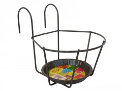 SUPPORT POT AVEC ROULETTE GRIS DIAMETRE 16